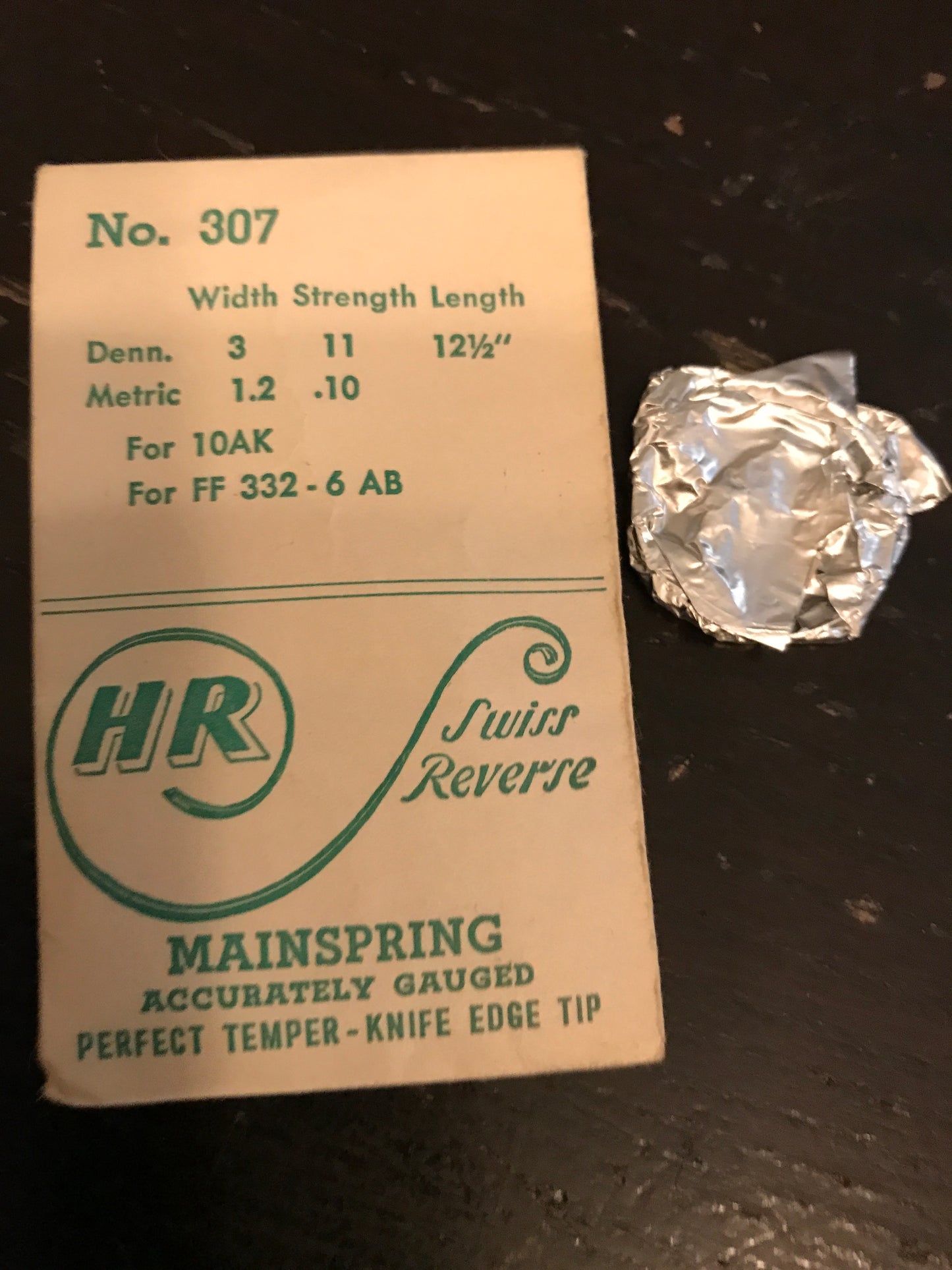 HR Mainspring No. 307 for Bulova 10AK & likely others - Steel