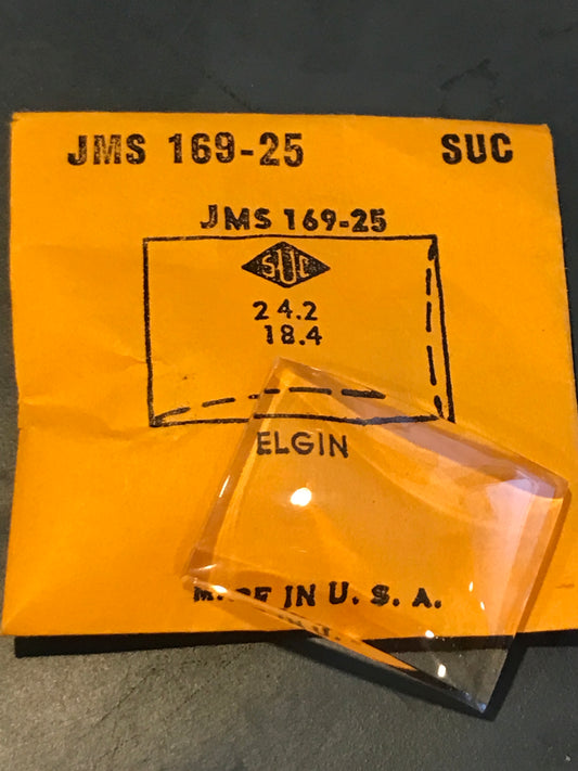 SUC Crystal JMS 169-25 for ELGIN - 24.2 x 18.4mm - New