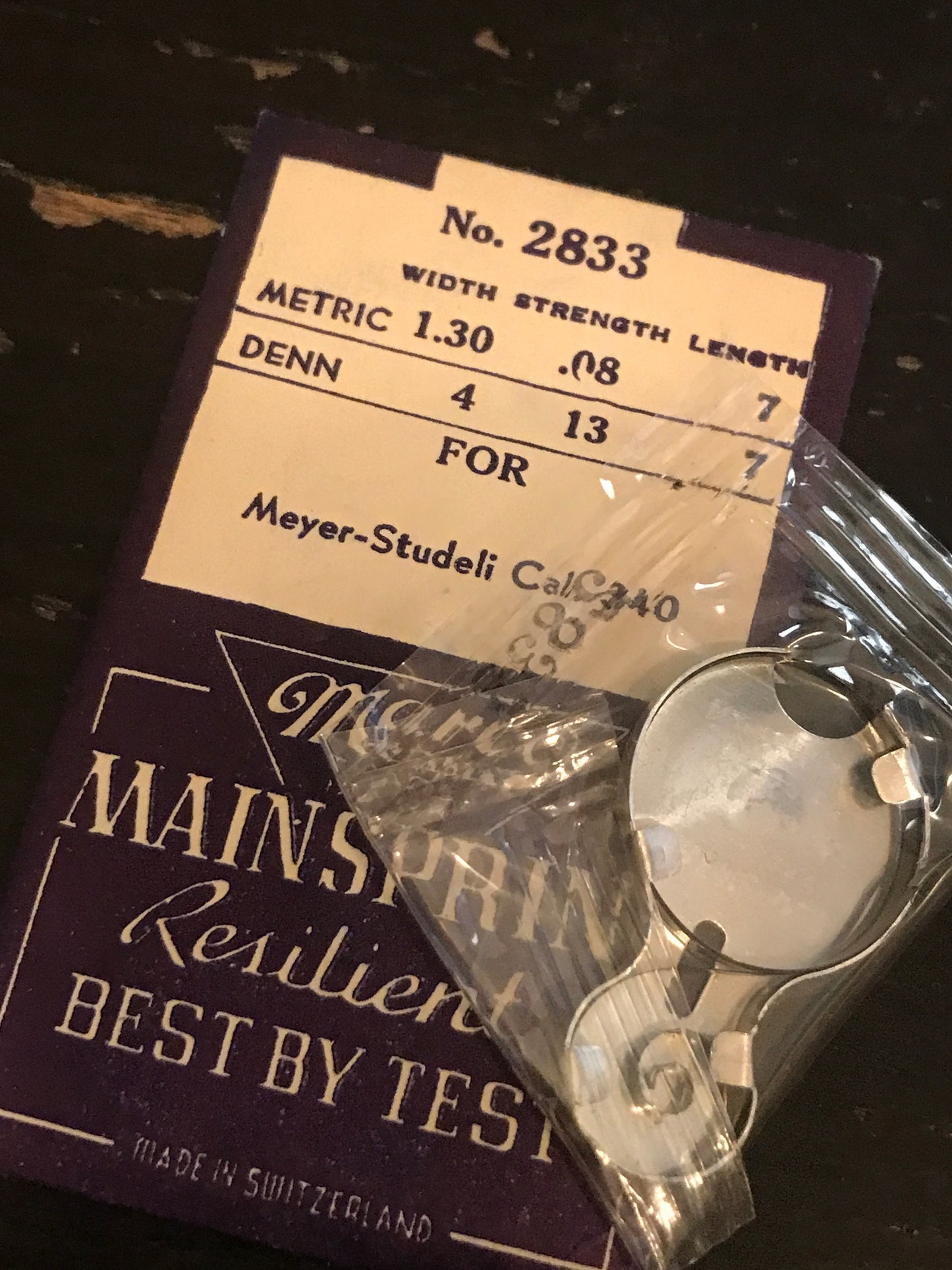 Marco Mainspring #2833 for Meyer-Studeli caliber 340 - Steel
