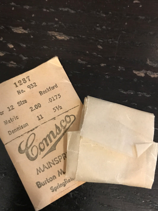 Comsco Mainspring #1237 for Rockford 12s Factory No. 932 - Steel