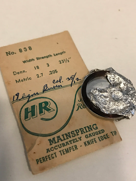 HR Mainspring No. 838 for Buren caliber 35/12 movements - steel