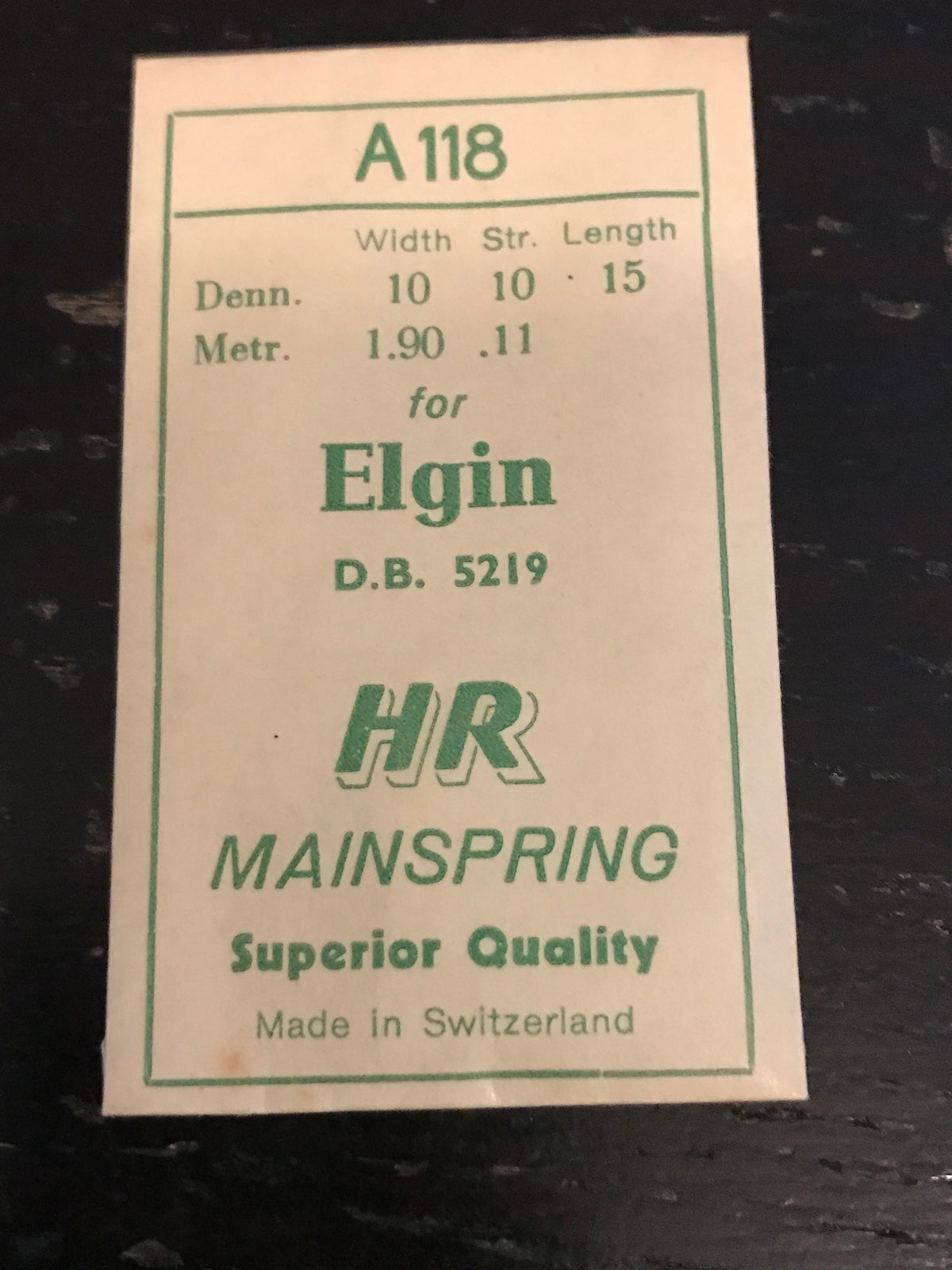HR Mainspring A118 - Elgin 4/0s 4789 - Steel