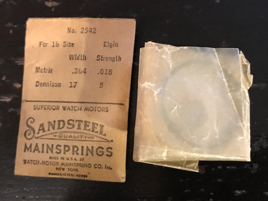 Sandsteel Mainspring for 16s Elgin No. 2542 - Steel