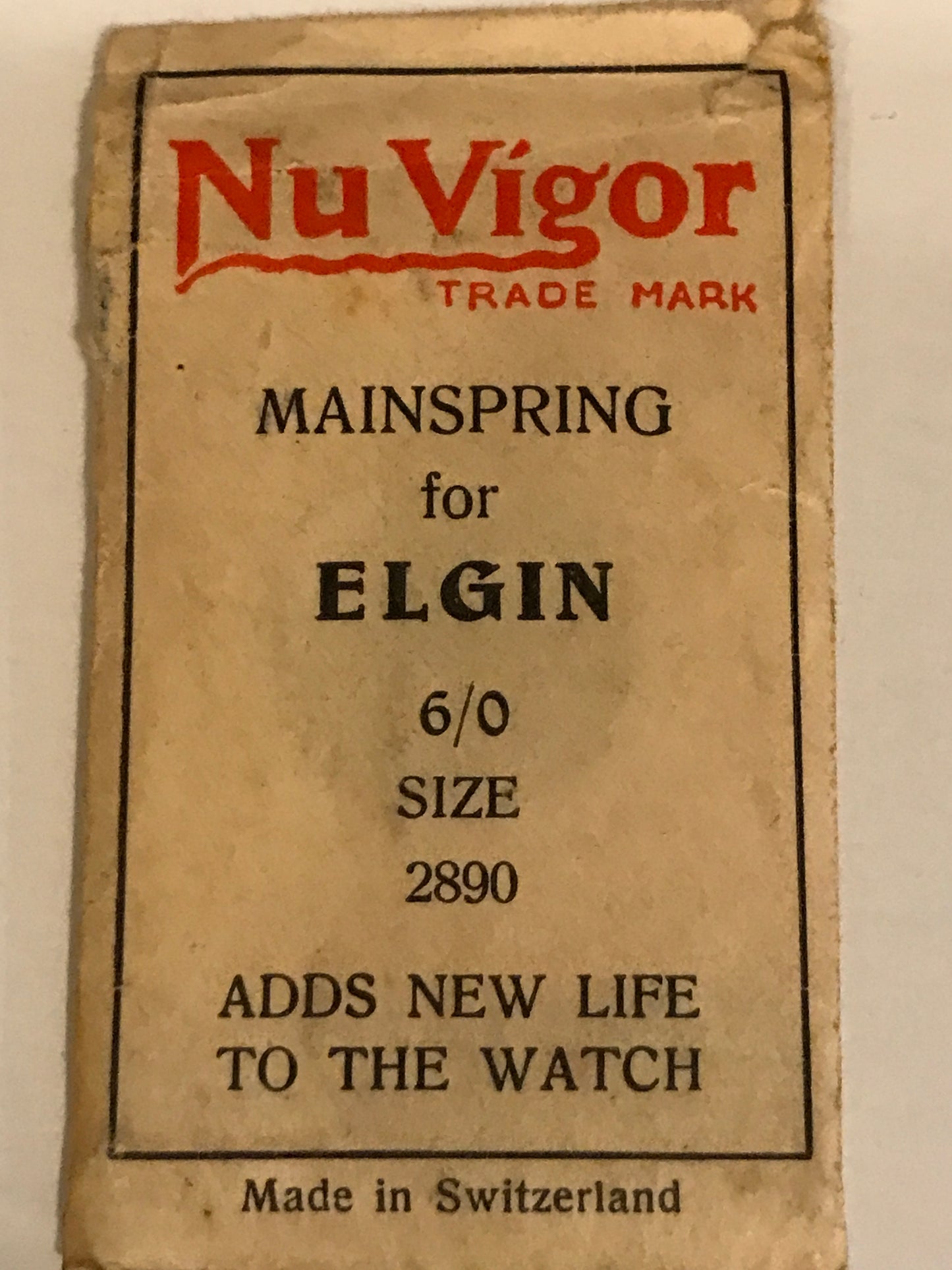 NuVigor Mainspring #111 for Elgin 5/0s & 6/0s Factory No. 2890 - Steel