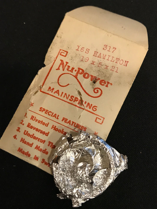 NuPower Mainspring for Hamilton 16s Factory No. 317 - Steel