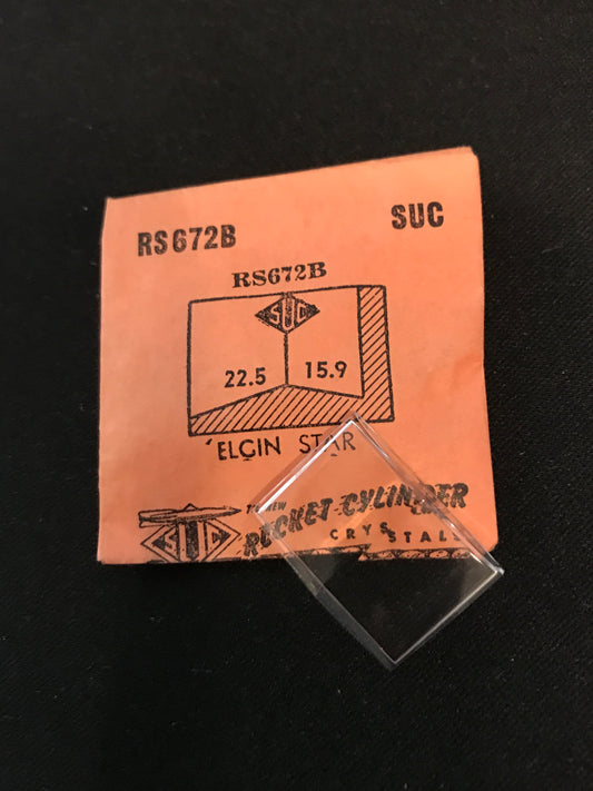 SUC Rocket Faceted Crystal RS 672B for ELGIN Star - 22.5 x 15.9mm - New