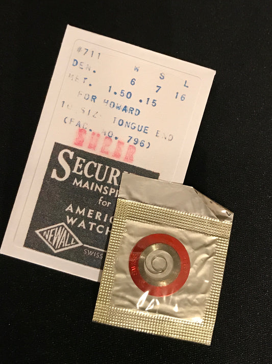 Newall SUPER Security Mainspring #711 for 10s Howard No. 796 - Alloy