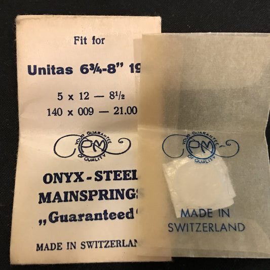 PM Mainspring for UNITAS caliber 190 - Steel