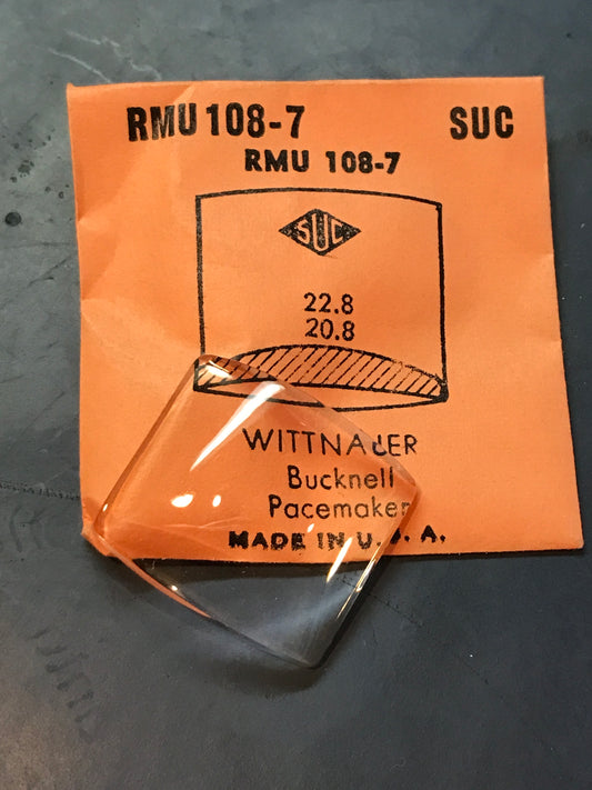 SUC Rocket Crystal RMU 108-7 for WITTNAUER Bucknell & Pacemaker - 22.8 x 20.8mm - New