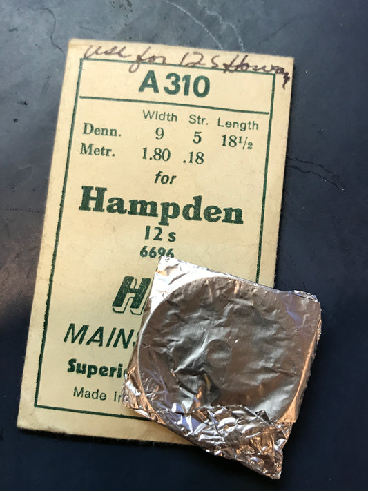 HR Mainspring A310 for 12s Hampden Factory No. 6696 - Steel