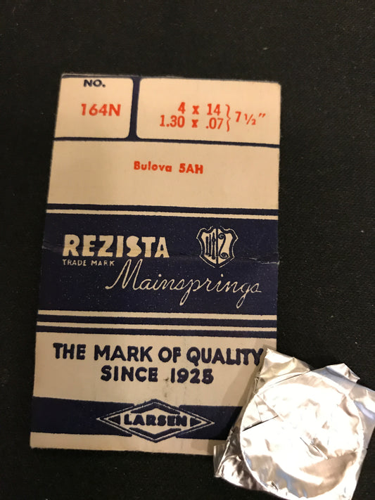 Rezista Mainspring #164N for Bulova 5AN movements - Steel