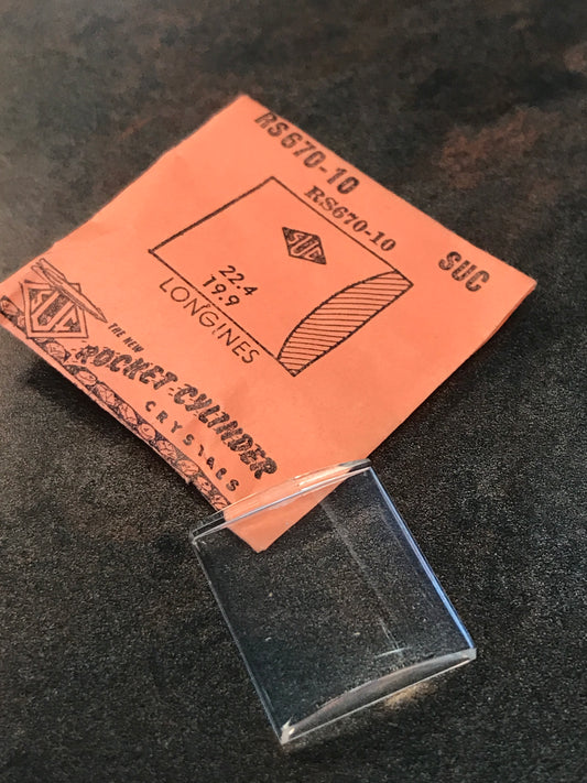 SUC Rocket Crystal RS 670-10 for LONGINES - 22.4 x 19.9mm - New