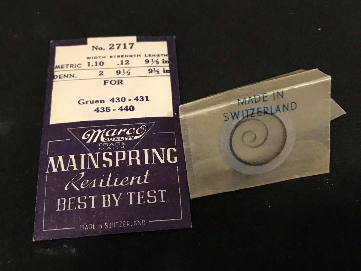 Marco Mainspring #2717 for Gruen 430, 431, 435 & 440 - Steel