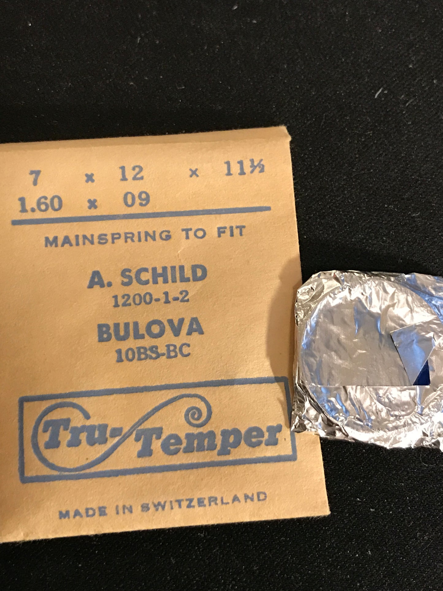 Tru-Temper Mainspring for Bulova 10BS & 10BC + A.S. 1200 series Movements - steel