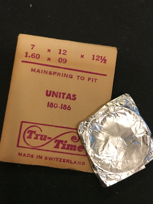Tru-Time Mainspring for Unitas caliber 180 -186 movements - Steel