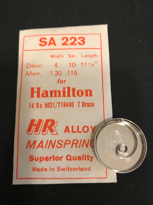 HR Mainspring SA223 for Hamilton 14/0s Factory No. 5021 / 718440 - Alloy