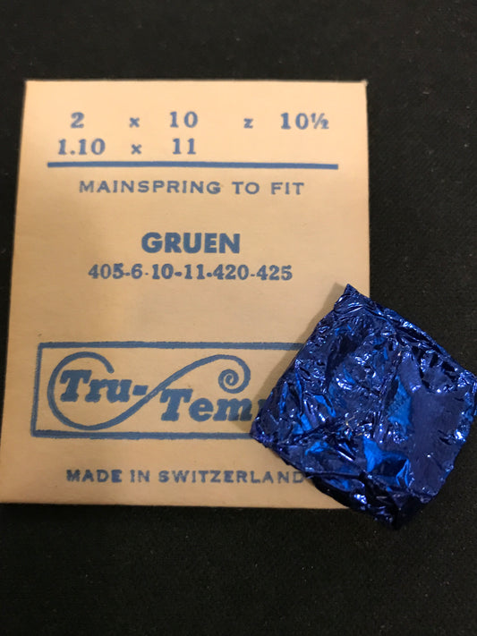 Tru-Temper Mainspring for Gruen 405, 406, 410, 411, 420 & 425 caliber movements - Steel
