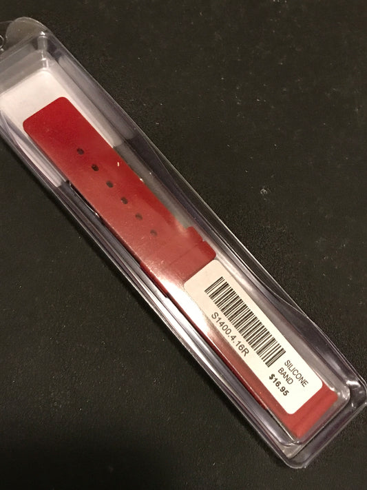 Alpine 16mm Red Silicone Rubber Sport Watch Band