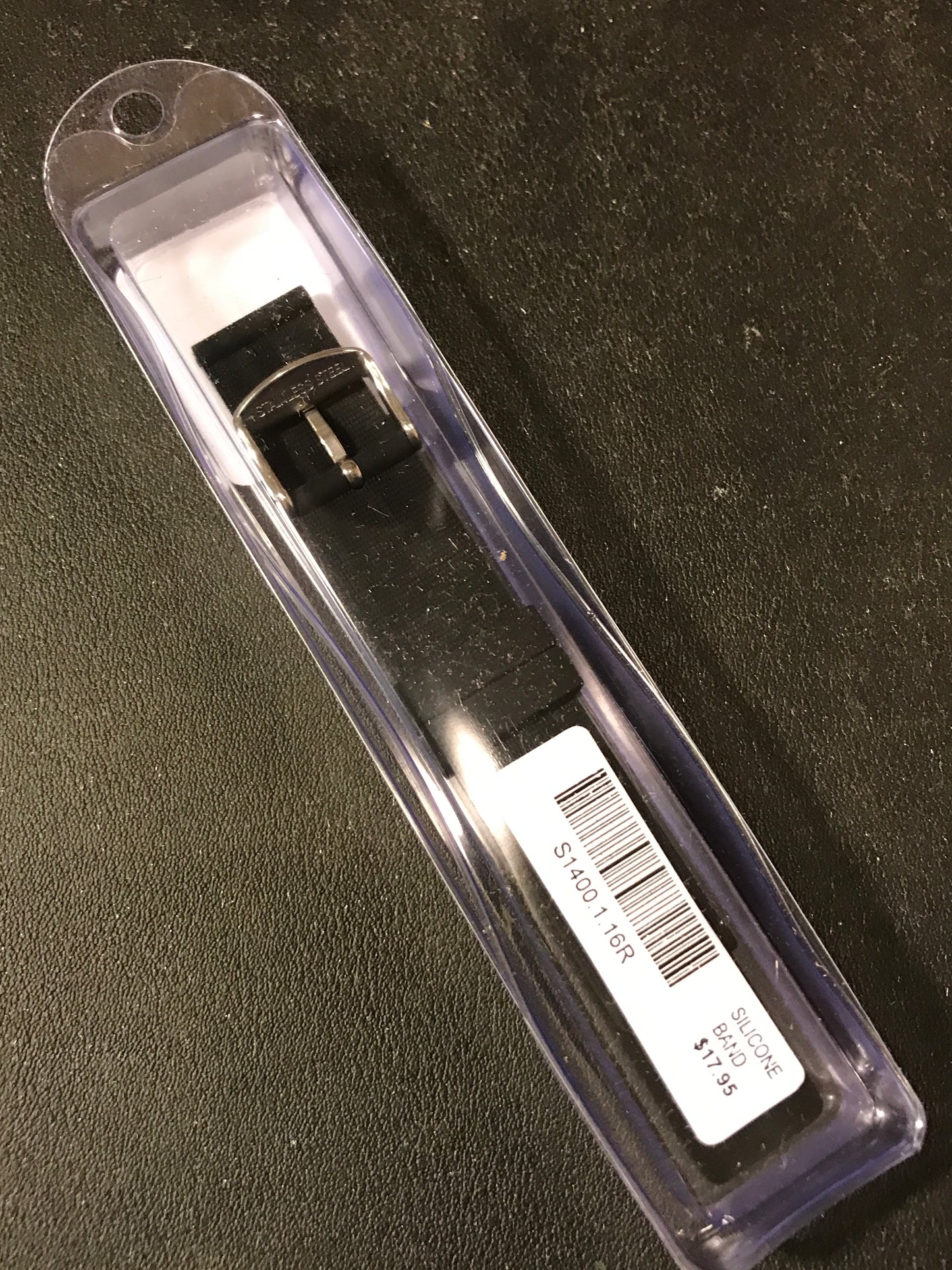 Alpine 16mm Black Silicone Rubber Sport Watch Band