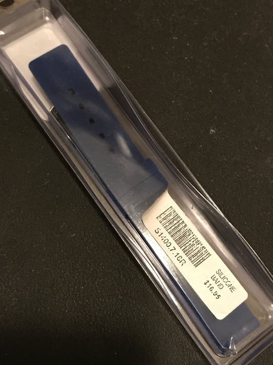 Alpine 16mm Blue Silicone Rubber Sport Watch Band