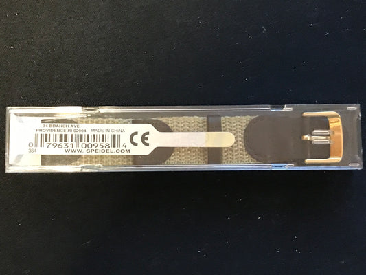 Speidel 18mm Swiss Army Style Leather & Tan Nylon Watch Strap - NOS