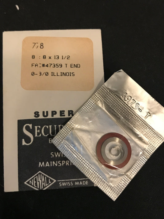 Newall SUPER Security Mainspring #778 for Illinois 0s & 3/0s No. 47359 - Alloy