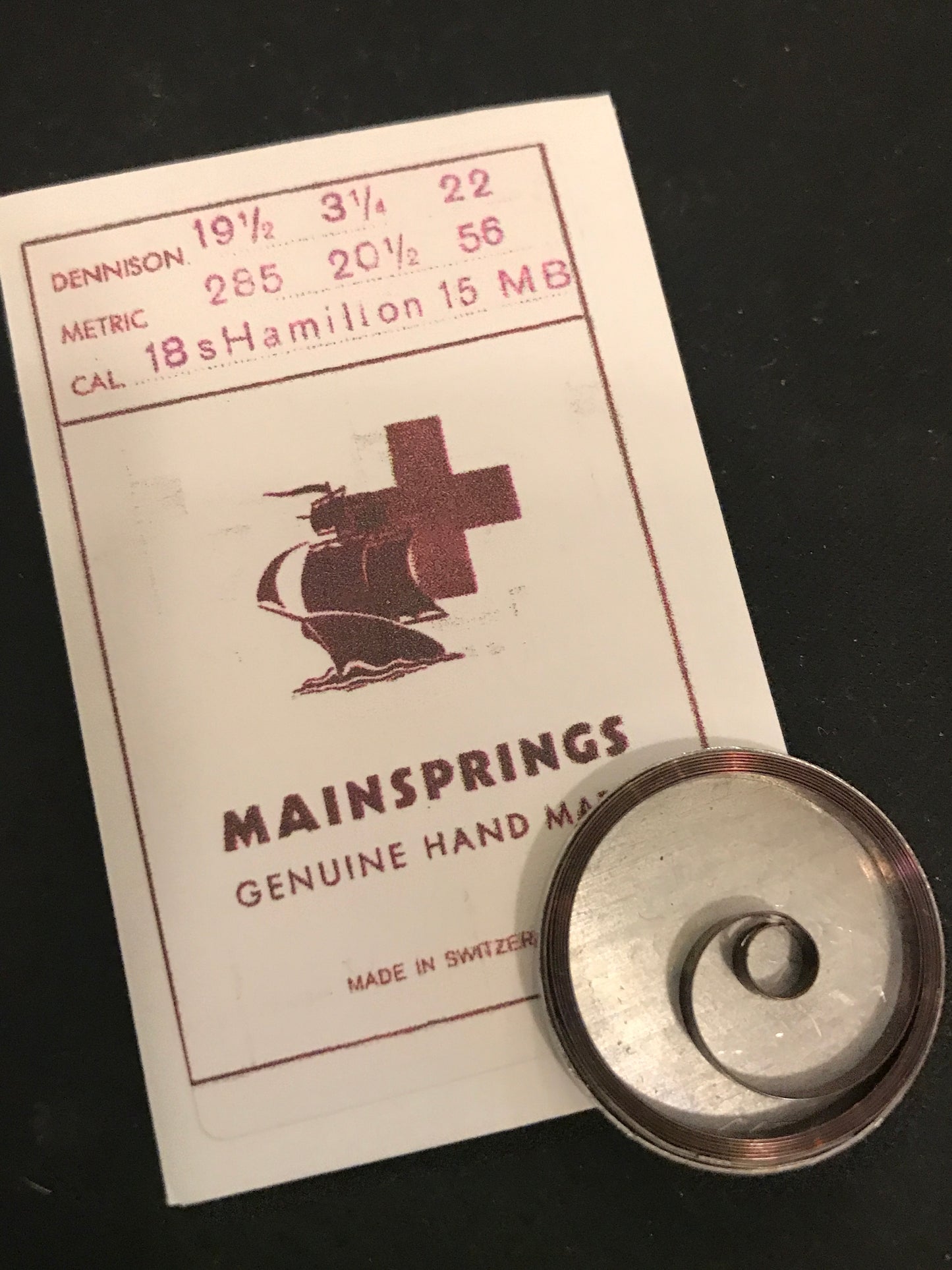 Imported SWISS Mainspring No. 15 for 18s Hamilton Pocket Watch - Steel