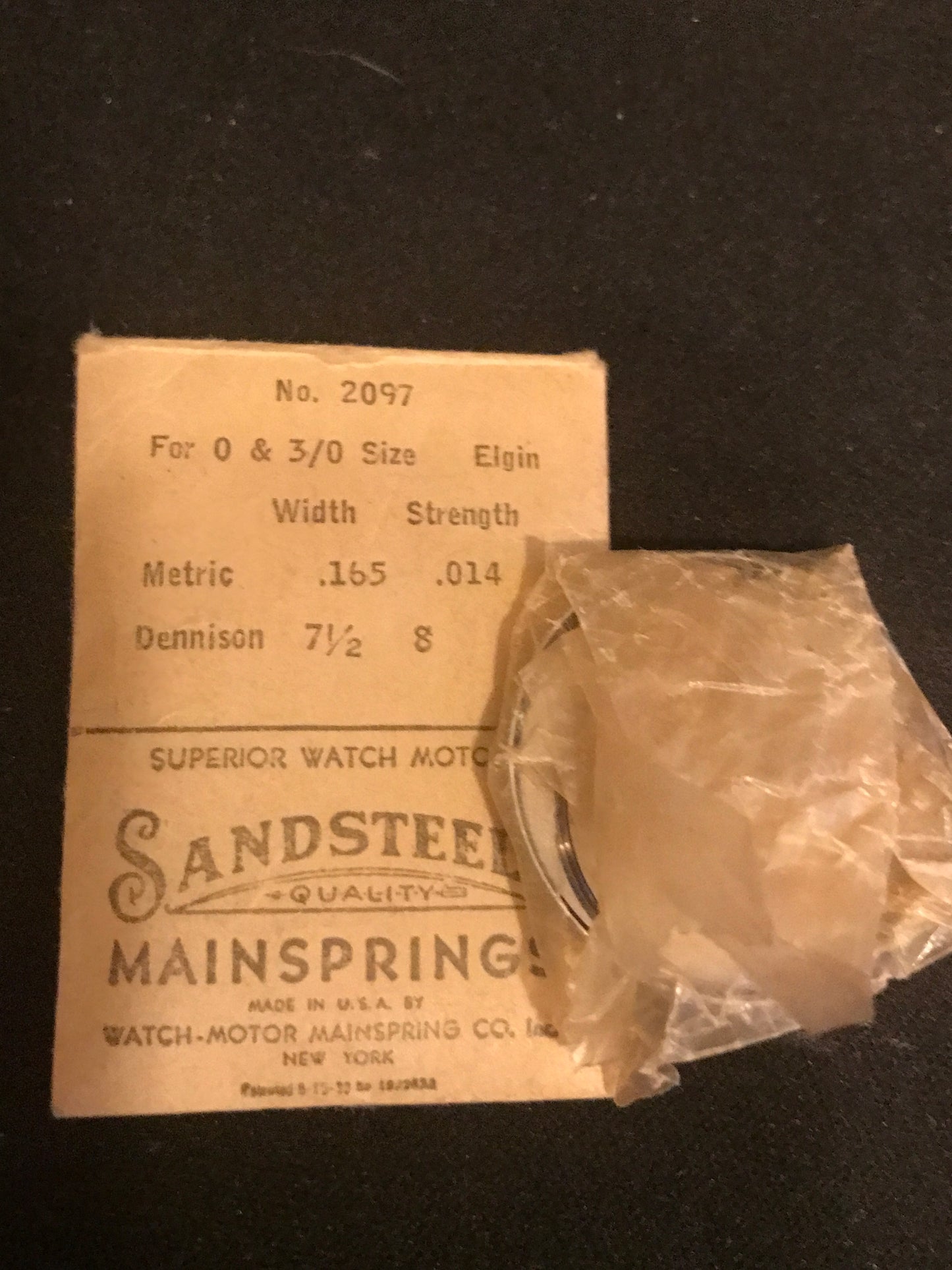 Sandsteel Mainspring for Elgin 0s & 3/0s #2097 - Steel