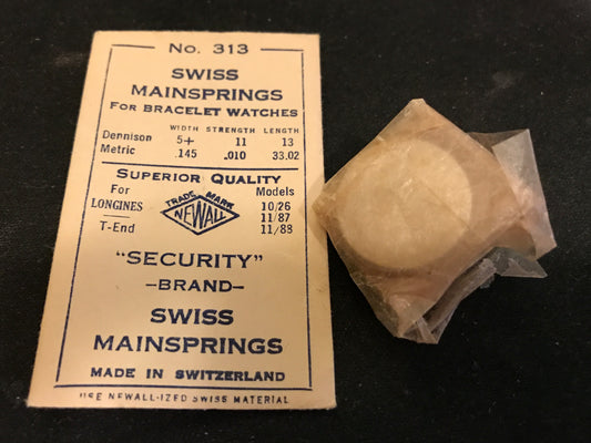 Newall Security Mainspring #313 for Longines 10/26, 11/87, 11/88 - Steel