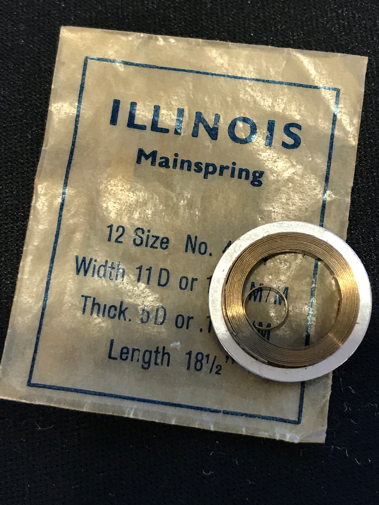 Illinois Factory Mainspring No. 47344 for 12s movements - Steel