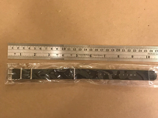 18mm BLACK NATO Type Military Wrist Watch Strap - New