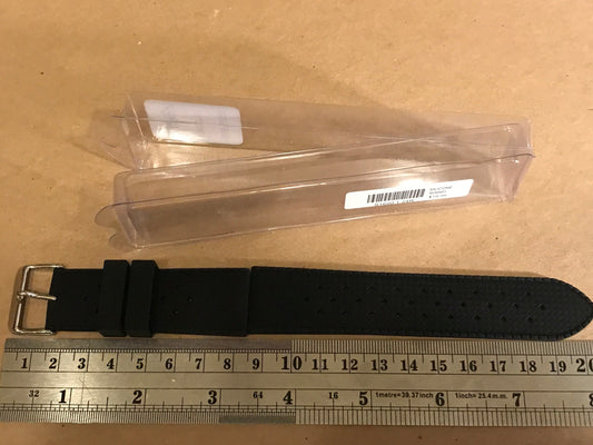 Alpine 24mm Black Silicone Rubber Sport Watch Band