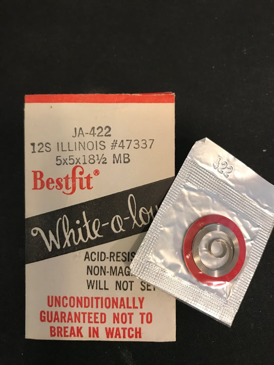 BESTFIT Mainspring JA422 for Illinois 12s Factory No. 47337 - Alloy