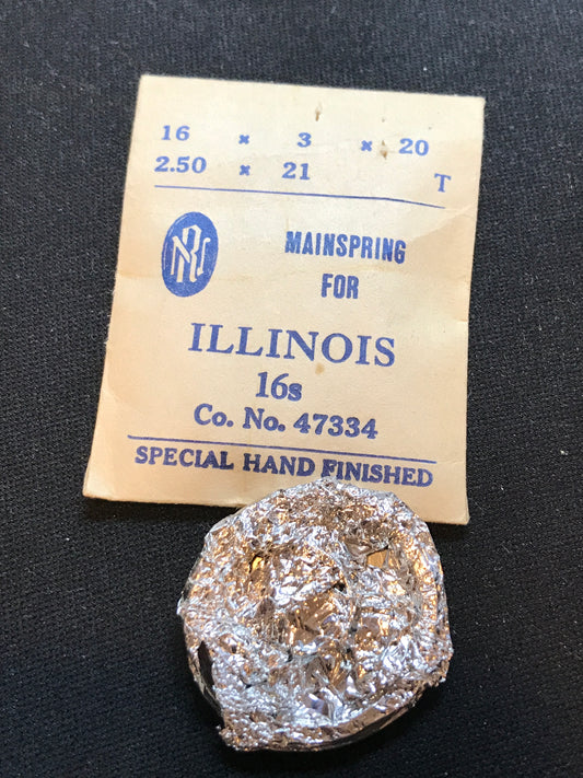 RN Mainspring for Illinois 16s Factory No 47334 - Steel