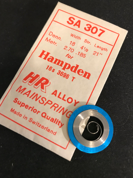 HR Mainspring SA307 for 16s Hampden #3696 - Alloy