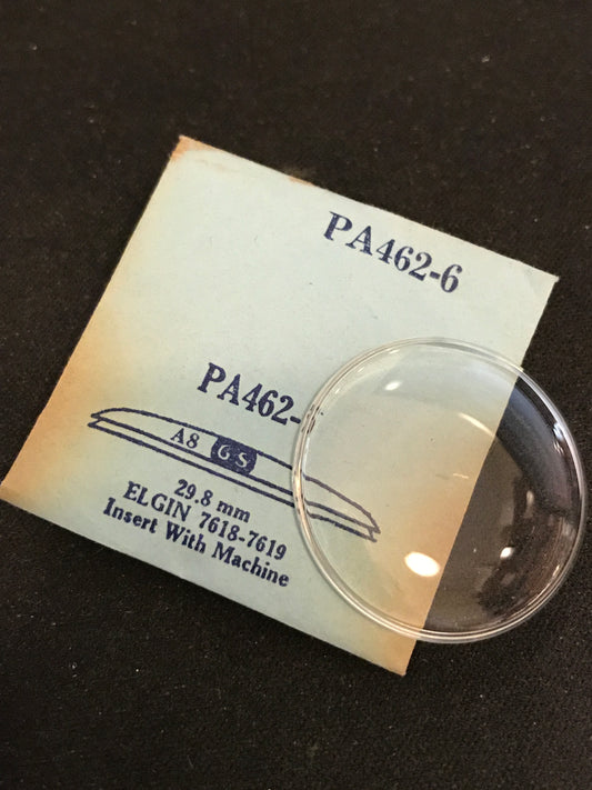 GS PA462-6 Watch Crystal 30.0 mm for Elgin Wrist Case #7618, 7619 - New
