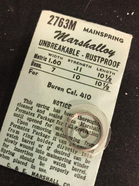 Marco Mainspring #2763M for Buren caliber 410 movements - Alloy