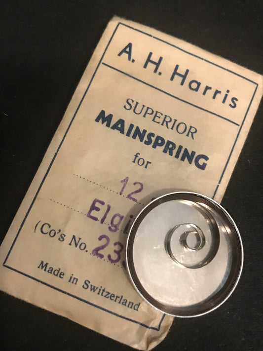 A.H. Harris Mainspring for Elgin 12s Factory No. 2339 - Steel