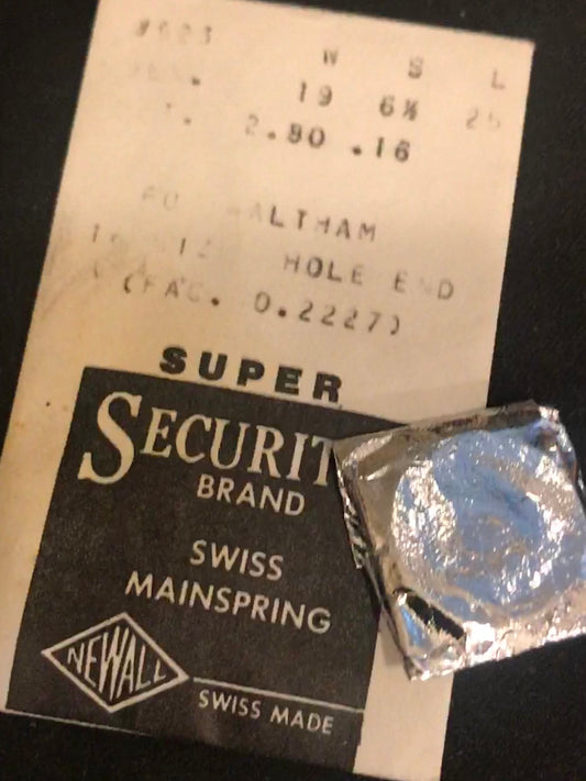 Newall SUPER Mainspring #523 for 16s Waltham No. 2227 / 2267 - Alloy