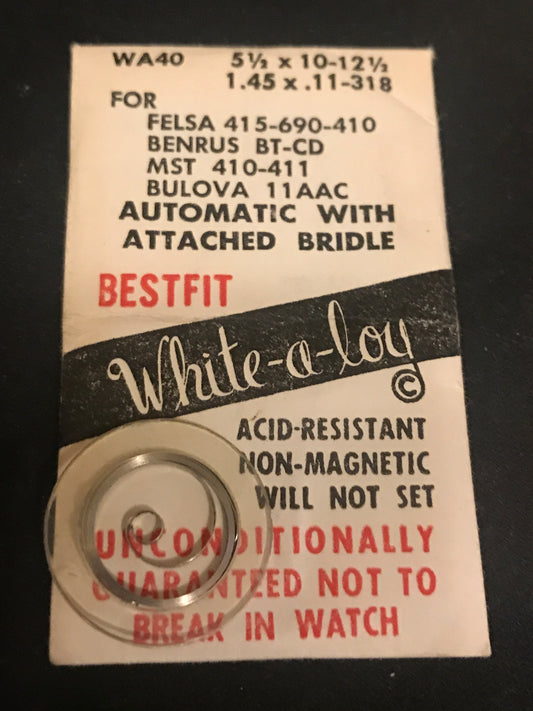 BESTFIT Mainspring WA40 for Bulova 11AAC, Felsa 415, 690 & 410 automatics - Alloy
