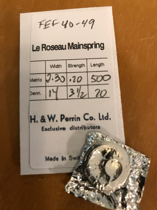 H. & W. Perrin Co. Mainspring for FEF calibers 40 to 49 - Steel