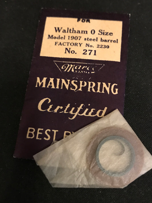 Marco Mainspring #271 for 0s Waltham Factory No. 2230 - Steel