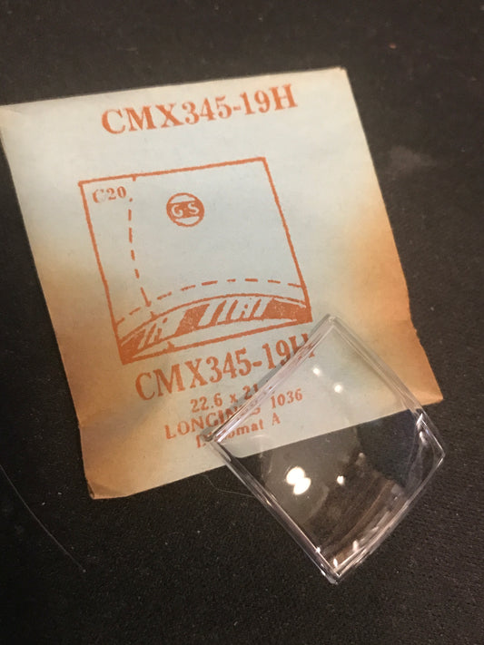 GS Fancy Crystal CMX345-19H for LONGINES Diplomat A - 22.6 x 21.1 mm - New