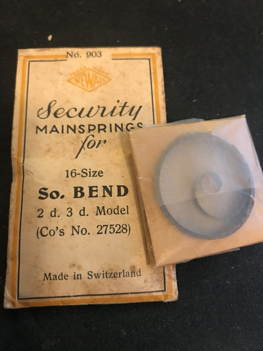 Newall Security Mainspring #903 for South Bend 16s No. 27528 - Steel