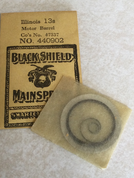 Swartchild Black Shield Mainspring for Illinois 12s/13s No. 47337 - Steel