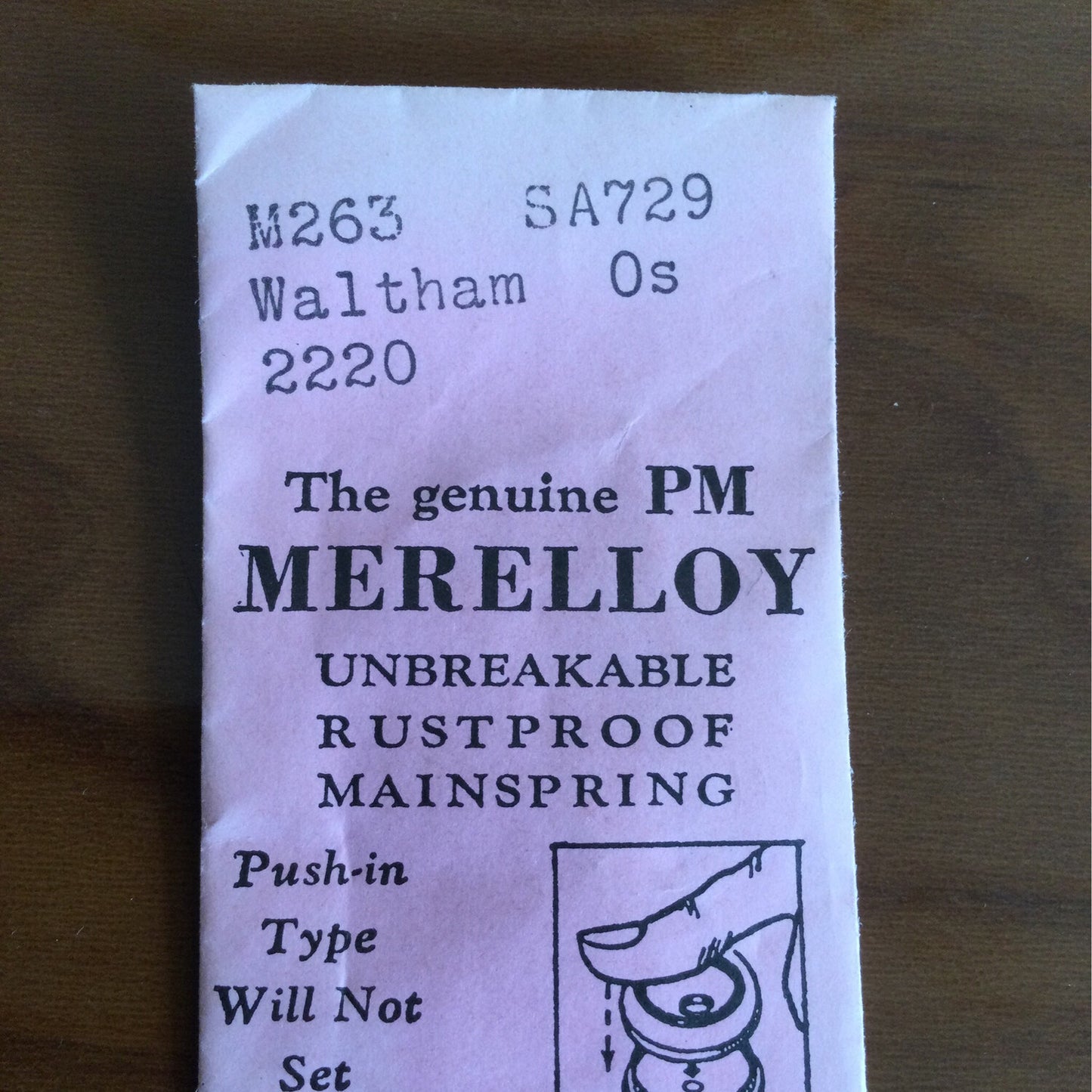 PM Merelloy Mainspring for Waltham 0s movements No. 2220 - Alloy