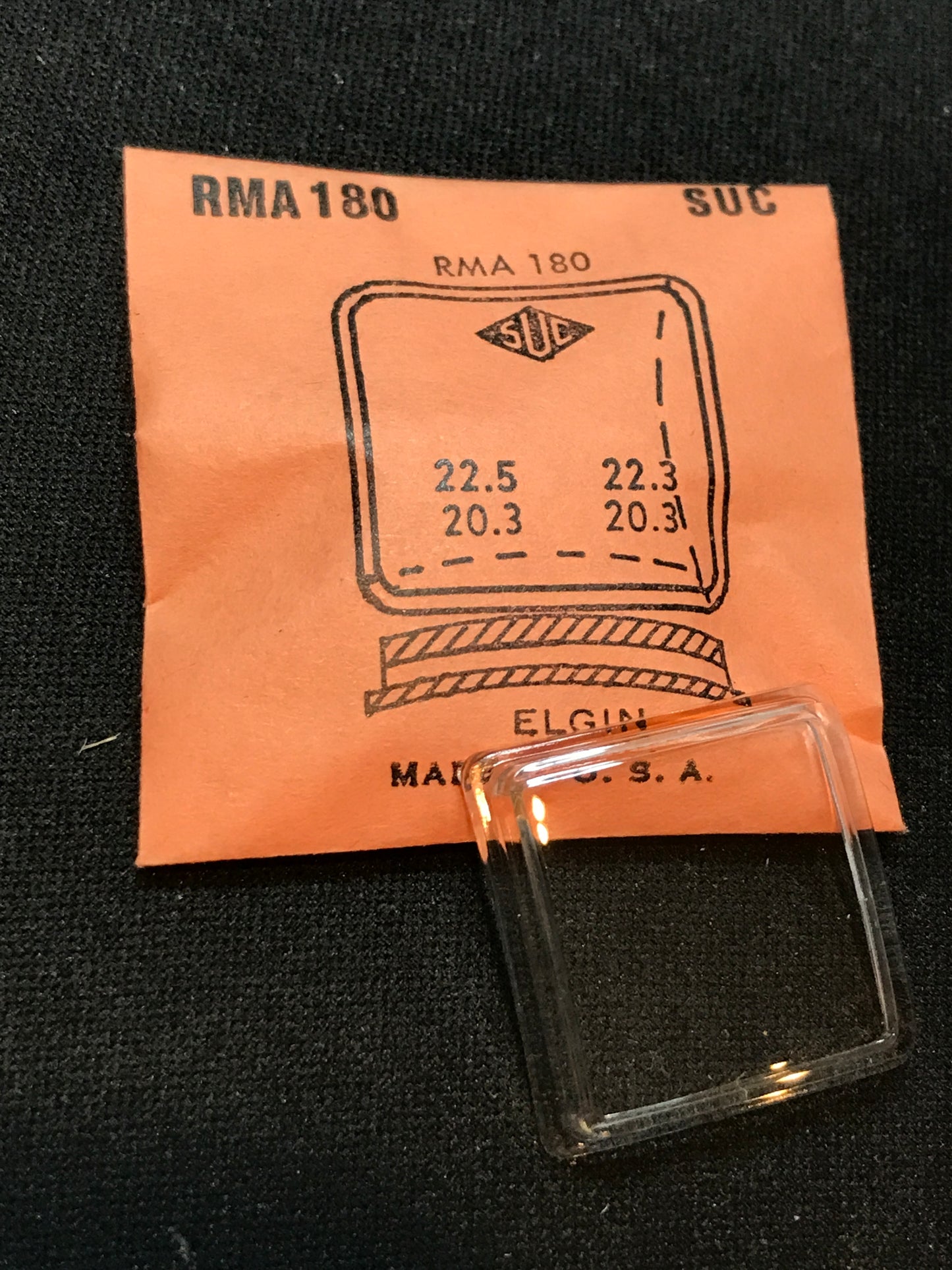 SUC Rocket Crystal RMA 180 for ELGIN - 22.3 x 20.3mm - New