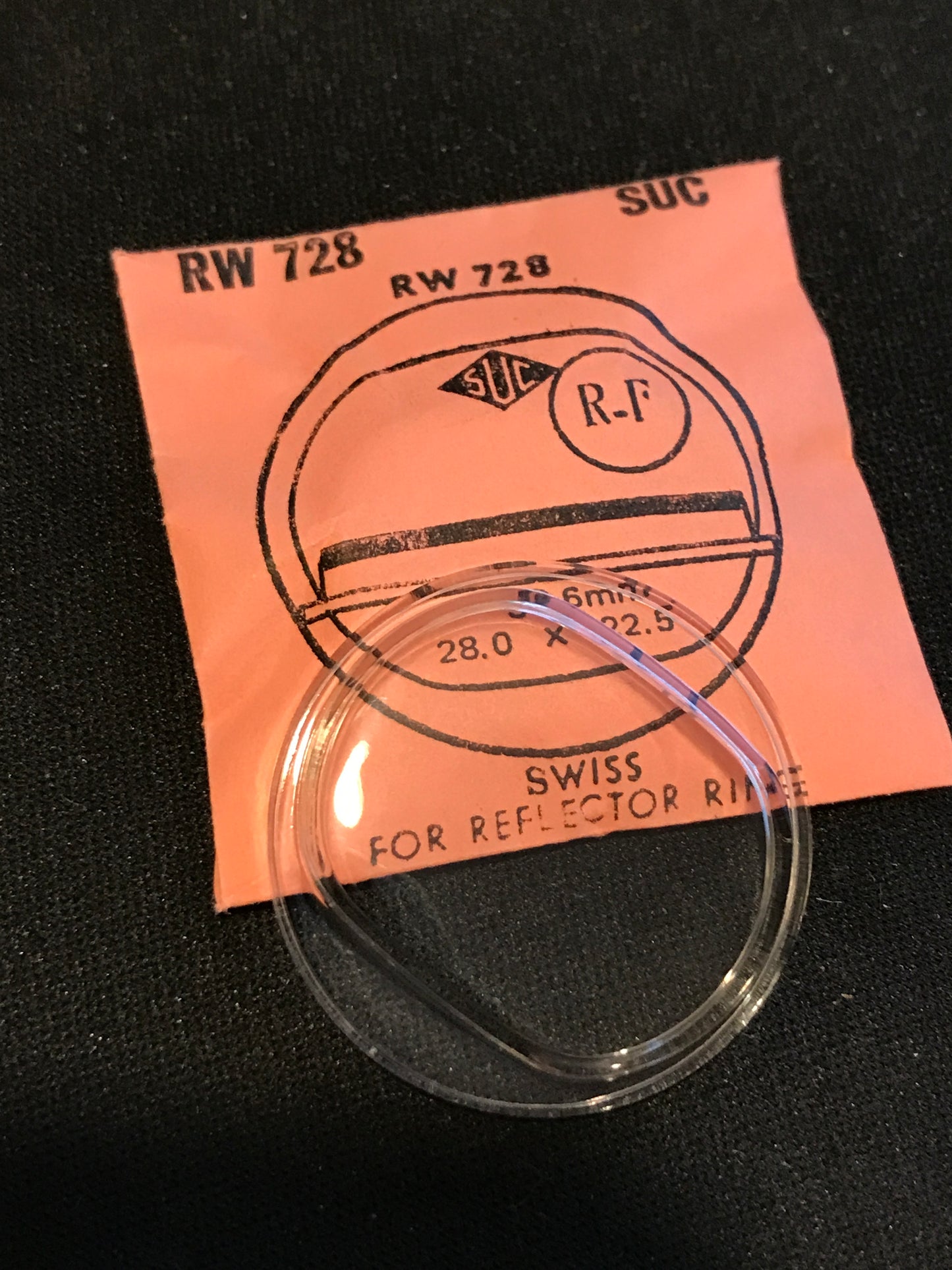 SUC Rocket Crystal RW 728 for Swiss Jump Hour Digital - 28.0 x 22.5mm - New