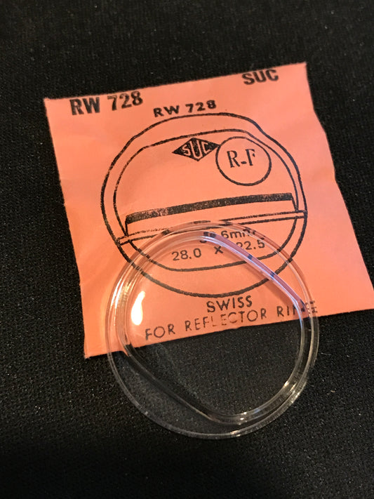 SUC Rocket Crystal RW 728 for Swiss Jump Hour Digital - 28.0 x 22.5mm - New