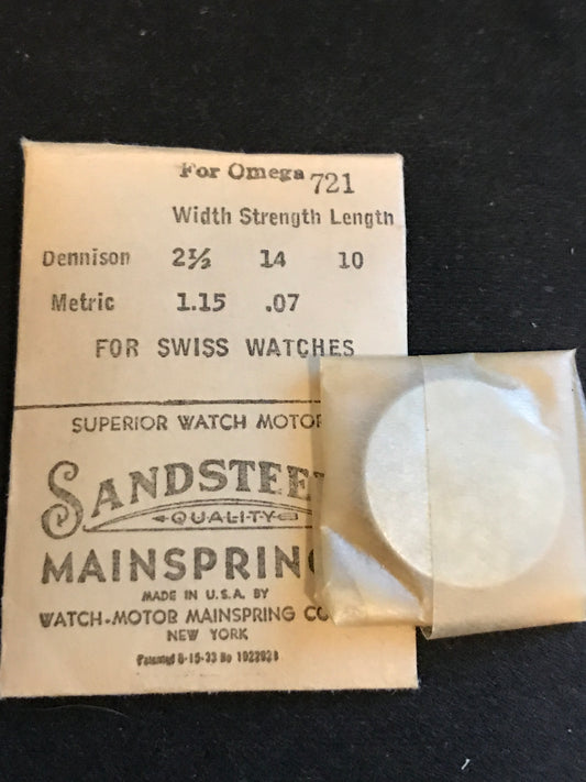 Sandsteel Mainspring #721 for Omega Caliber 14.8F - Steel